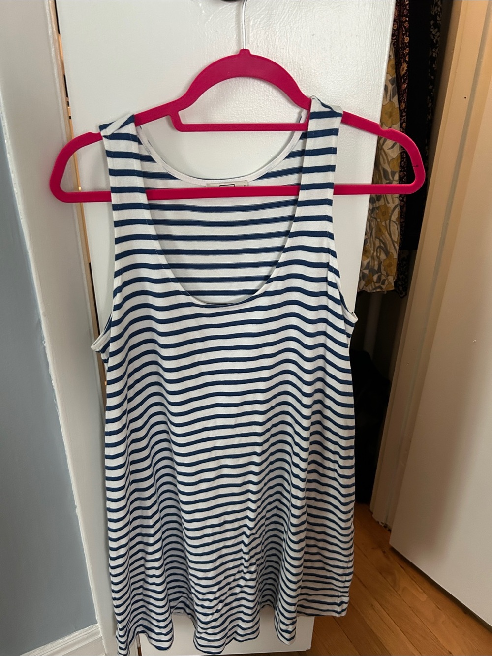 AYR White and Navy Striped Mini Dress